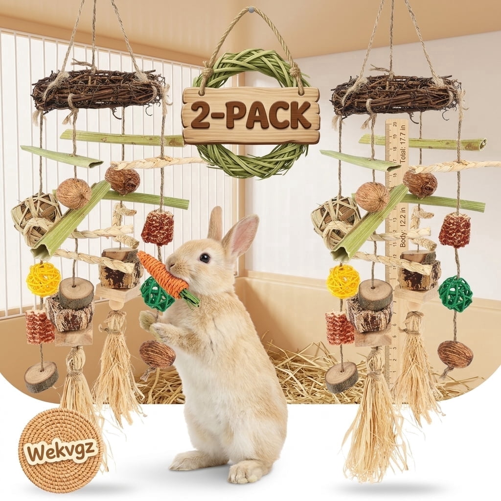 Simple Rabbit Chew Toy Wekvgz Rabbit Chew Toys, Bunny Chew Toys and Treats, Natural Multi ...
