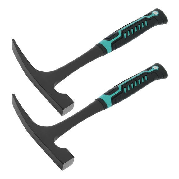 Ikoopy 2 Pcs Rock Pick Hammer with Skid Handle All Steel Drop Forged Geologist Hammer with Pointed Tip and Shock Reduction Grip for Mining Prospecting