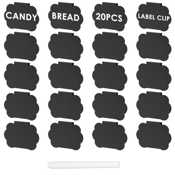 Ikoopy 20 Pcs PVC Basket Label Clip on Enduring Basket Label Clip Practical Waterproof Kitchen Bin Tag for Storage Bin Storage Box