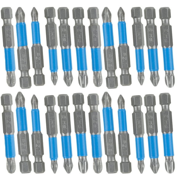 Ikoopy 24Pcs Cross Head Screwdriver Bits S2 Alloy Steel 1/4 Inch Hex Shank Cross Slot Impact Driver Bit Set PH1 PH2 PH3 PZ1 PZ2 PZ3 Anti-Slip Power Screwdriver Bits with Magnetic
