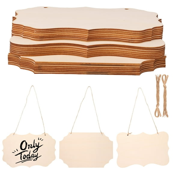 Ikoopy 24Pcs Unfinished Wood Signs Natural Grain Large Size DIY Wood Plaques With Smooth Surface for Painting Writing Crafting or Decoration