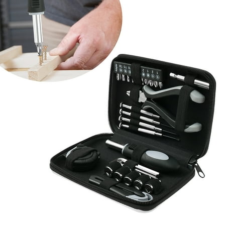 Ikoopy 27 Pcs Portable Home Tool Kit for Men Women General Household Hand Tool Kit with Organizer Case for Home Office Outdoor Working