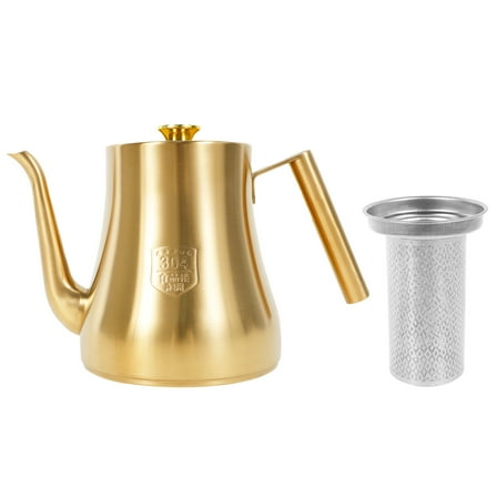 Ikoopy 2L Stainless Steel Teapot Tea Pot with Removeable Infuser Enduring Tea Kettle for Kitchen