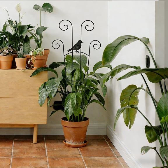 Ikoopy 2Pcs 30 Inch Garden Bird Style Trellis for Potted Climbing Vegetation Expandable Metal Houseplant Trellis for Flowers Vine Ivy Balcony Indoor