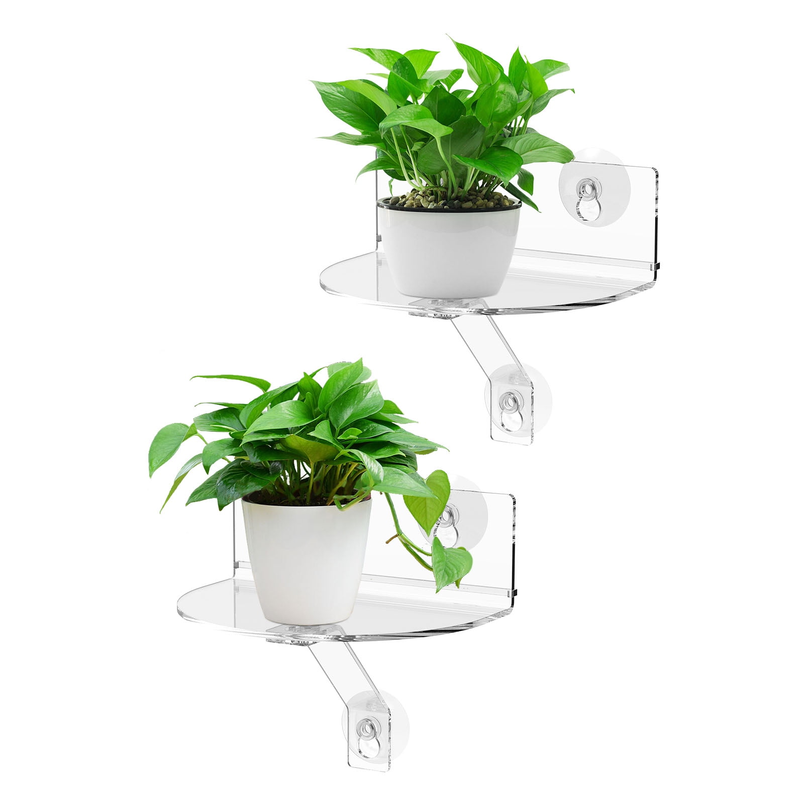 Ikoopy 2PCS Acrylic Window Plant Shelf Efficient Space Use Window Plant ...
