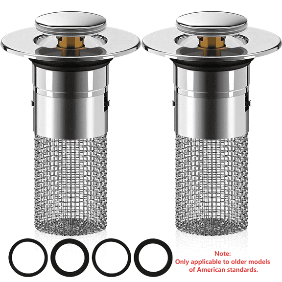 TMWEFUSC 2Pcs Bathroom Sink Drain Strainer, Sink Stopper, Hair Drain Catcher, Bathtub Drain Stopper, Kitchen Sink Drain Strainer, Bathroom Sink Drain Stopper, Tub Stopper Bathtub Drain