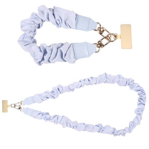 Ikoopy 2Pcs Cell Phone Lanyard Short and Long Combination Anti Loss Pleated Design Crossbody or Wrist Carry Phone Strap for Girl Women