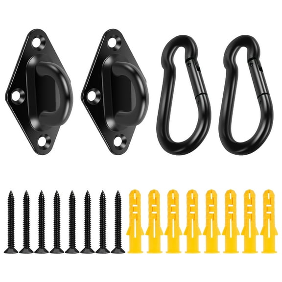 Ikoopy 2Pcs Hammock Hooks Hanging Kit M6 M8 304 Stainless Steel Ceiling Hanging Kit Sun Shade Sail Hardware Set for Garden Patio