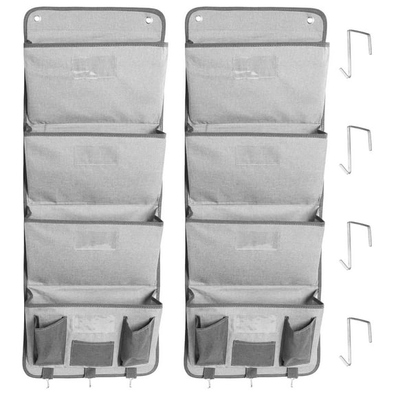 Ikoopy 2Pcs Hanging File Organizer with 4 Large Pocket and Hook Over the Door File Folder with Label Home Office Supply