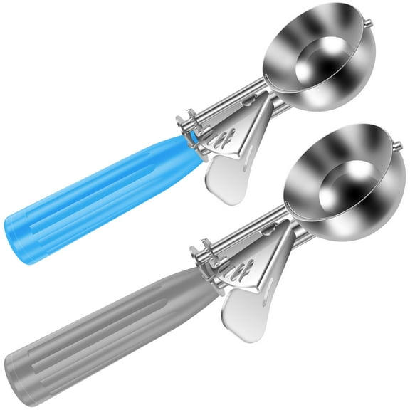 Ikoopy 2Pcs Ice Cream Scoop Stainless Steel Cookie Scoops Set Rustproof Cupcake Measuring Scoop Comfortable Grip Portion Scoop Set Easy to Clean Cupcake Scoop for Ice Cream