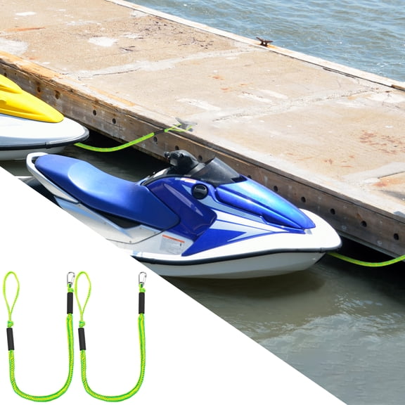 Ikoopy 2Pcs Mooring Rope Buffer Protection Ship Tying Elastic Rope Adjustable Tightness Boat Bungee Dock Line Fast Fixing for Kayak