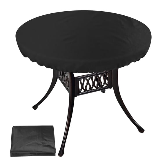 Ikoopy 2Pcs Round Table Top Cover Waterproof Oxford Cloth Outdoor Patio Table Circle Cover Garden Dustproof Furniture Protector Tablecloth for Outdoor Garden Patio