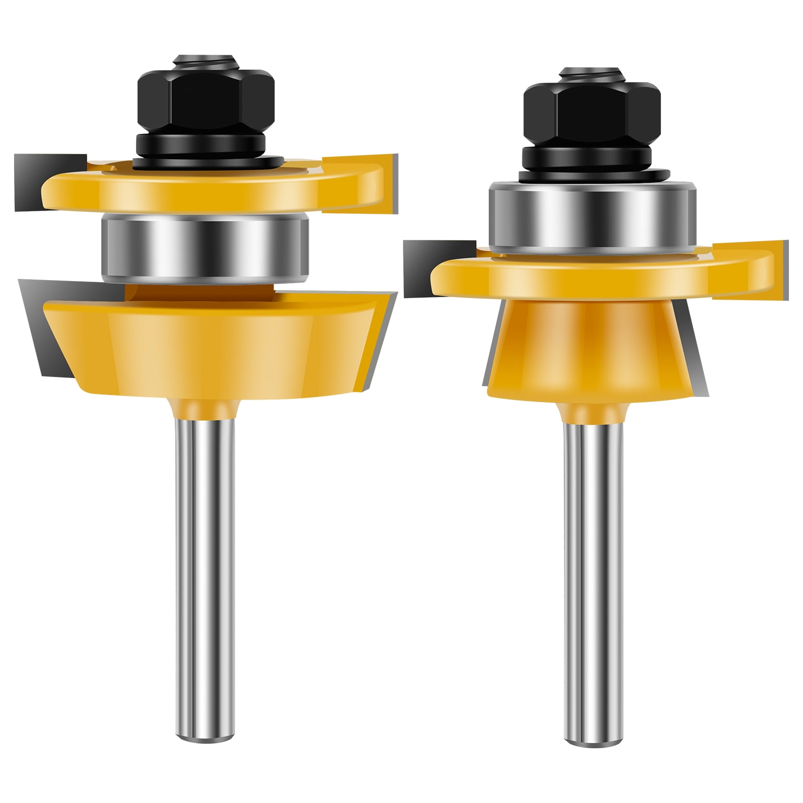 Shaker Style Router Bit Set Ikoopy 2Pcs Shaker Rail and Stile Router Bit Set Portable 1/4 Inch ...