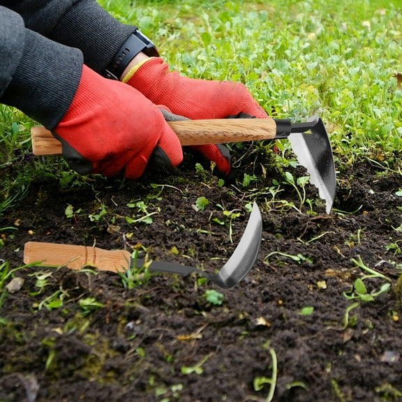 Ikoopy 2Pcs Weeding Sickle Steel Grass Sickle with Incisive Blade Manual Sickle Hoe Gardening Tools Lightweight Weeding Grass Sickle Weed Remover Tool for Garden Yard