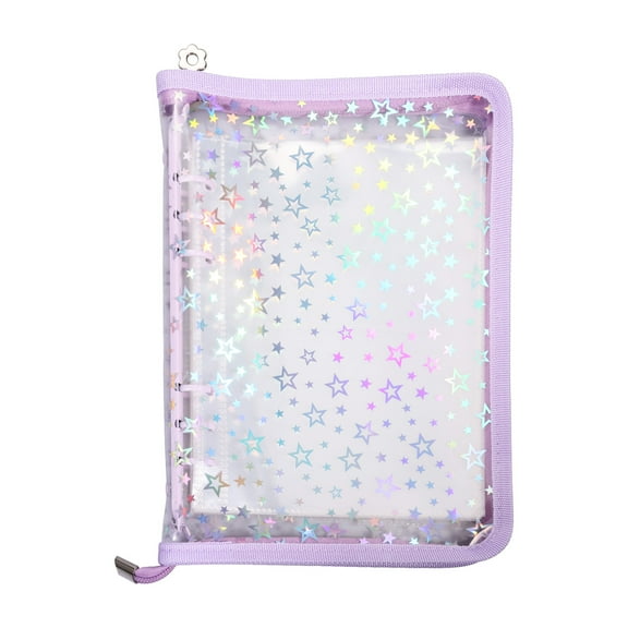 Ikoopy 2Sets Sticker Storage Organizer Transparent Sticker Collecting Zipper Binder Album Reusable Sticker Collecting Book with 90 Pockets and Zipper for Collecting Sticker