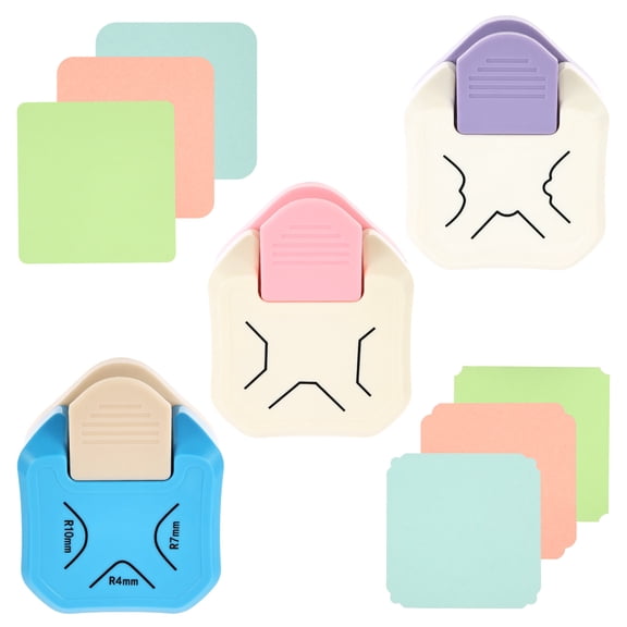 Ikoopy 3 in 1 Corner Rounder Punch 3PCS Corner Punch Rounder Beauty Shape Chamfer Edge 3 Way Cutter for Scrapbooking Supplies Photocard and DIY Paper Craft Laminate Cardstock Envelope