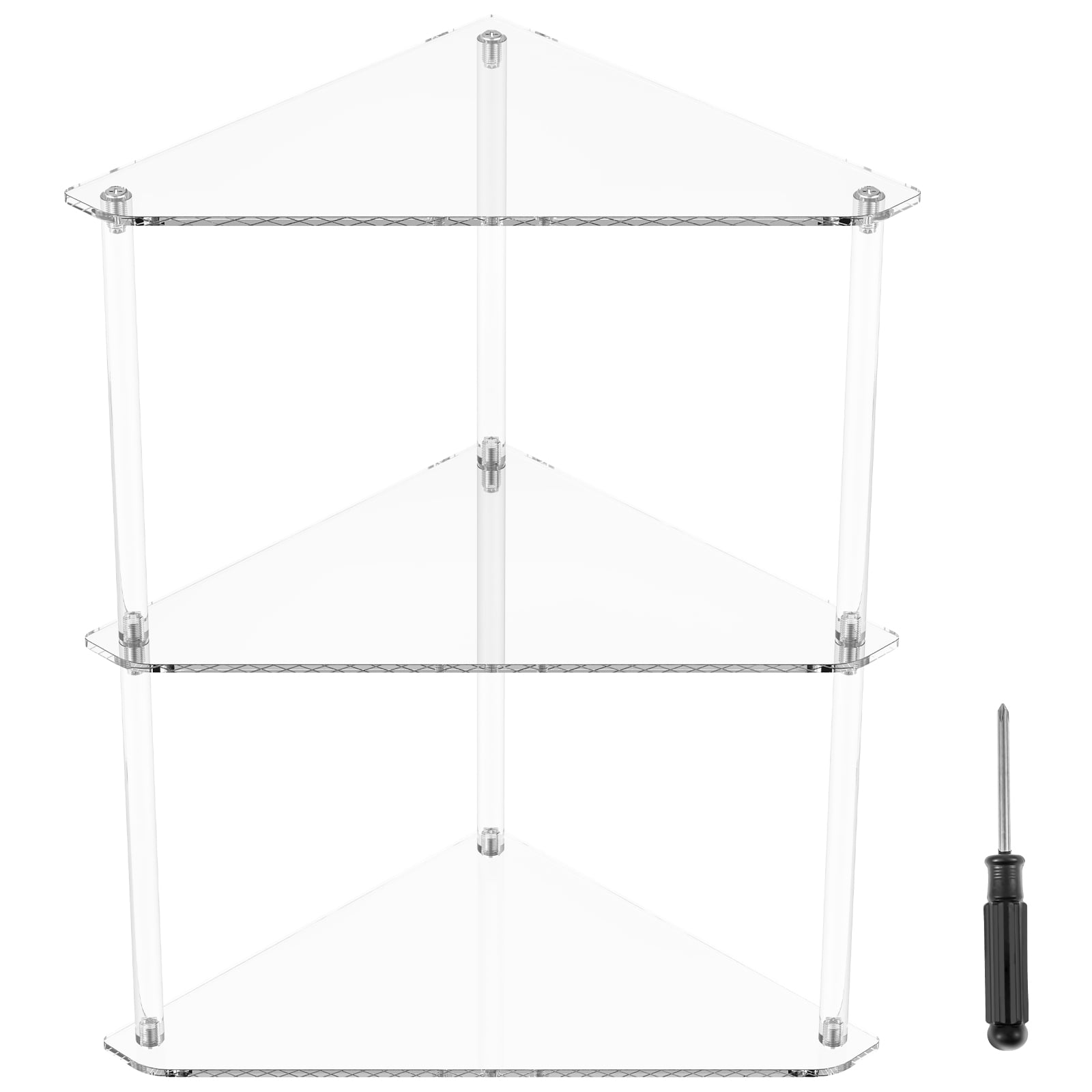 Ikoopy 3 Tier Corner Shelf Transparent Acrylic Counter Corner Shelves ...