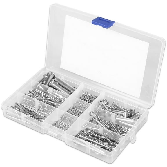 Ikoopy 304 Stainless Steel Clevis Pin Set Reliable Fixing R Shape Clip Cotter Kit Easy to Install Cotter Pin Assortment Kit for Car