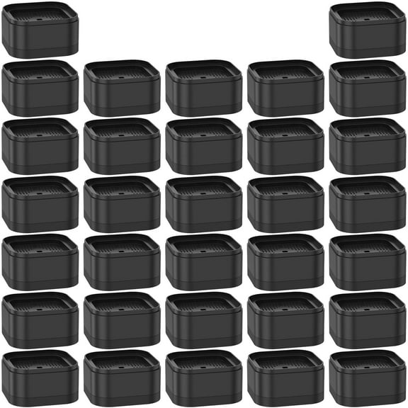 Ikoopy 32Pcs Furniture Risers with Nonslip Bottom Adjustable Table Risers Stackable Bed Lifter Versatile Bed Raising Blocks for Table Desk Couch Chair Sofa Cabinet Bed Legs Black