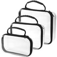 thumbnail image 1 of Ikoopy 3Pcs Clear Hard Shell Zipper Case Portable Makeup Storage Box Waterproof Storage Bins Cosmetic Bag for Toiletry Travel, 1 of 13