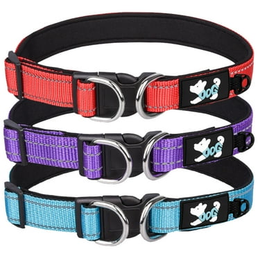 Ikoopy 3Pcs Dog Collar Reflective Soft Breathable Nylon Pet Collar Adjustable Comfy Puppy Collar Quick Release Collar with Safety Buckle Pet Supplies for Small Medium Large Dogs
