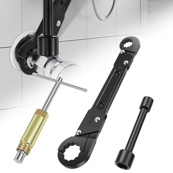 Ikoopy 3Pcs Plumbing Tools Carbon Steel Angle Stop Wrench Precise Control Angle Spanner Kit Adjustable Size Plumbers Spanner for Home