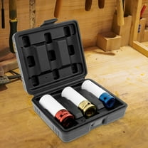 Ikoopy 3Pcs Wheel Protector Impact Socket Chrome Vanadium Steel 1/2 Inch Drive Lug Nut Impact Socket Set Color Coding 17/19/21 mm for Wheel Lug Nut Removal