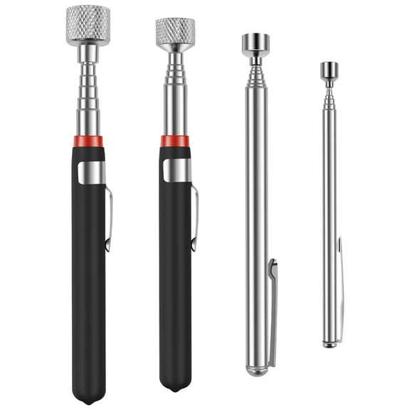 Ikoopy 4Pcs Magnetic Pickup Tool Telescoping Magnetic Grabber Tools 1.5/3/10/15LB Capacity Stainless Steel Extendable Magnet Stick Reacher Tools Portable Magnetic Pickup Tool for Bolt Screws