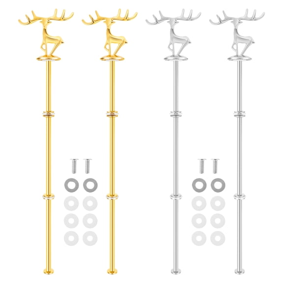 Ikoopy 4 Groups Zinc Alloy Deer Style Cake Stand Fitting Smooth Surface Cake Stand Hardware Handle for Wedding Tea Party Baby Shower