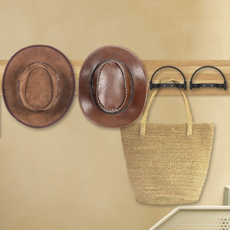 Ikoopy 4 Pcs Metal Cowboy Hat Rack Wall Mounted Cap Holder Multifunctional Decorative Cowboy Hat Holder for Home Apartment Dormitory