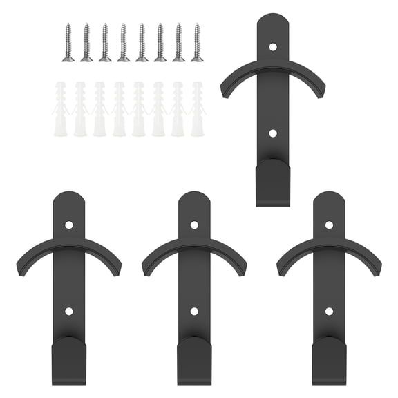 Ikoopy 4 Pcs Metal Horse Bridle Rack with Anti Rust Coating Wall Mounted Bridle Holder with Tubes and Screws for Horse Barn Tack Room Stall Storage Black