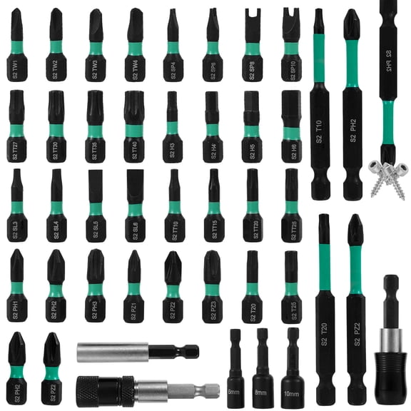 Ikoopy 44Pcs Steel Allen Wrench Drill Bit Set Firm Adsorption Hex Impact Screwdriver Driver Bit Magnetic Impact Hex Socket Set for Car