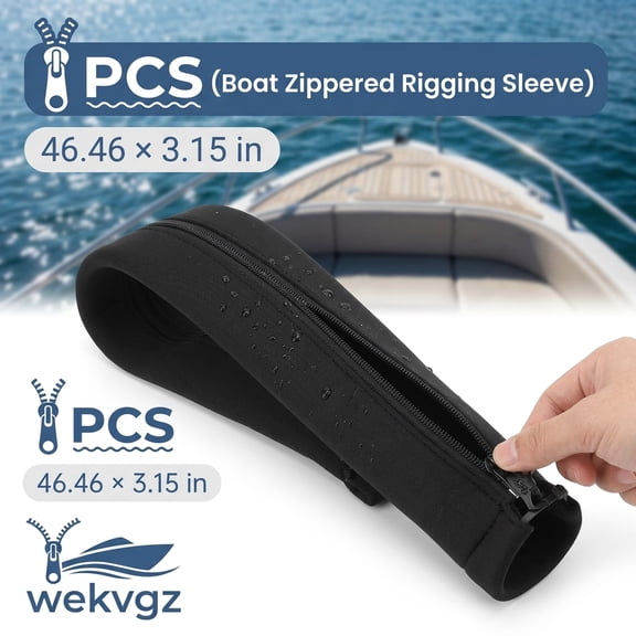 Wekvgz 47inch zippered cable sleeve durable wire protection cover neat cord organizer suitable for boat rigging trolling motor wire and extension cable management