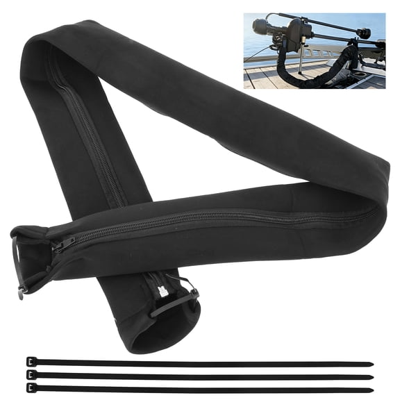 Ikoopy 47 Inch Boat Rigging Sleeve Trolling Motor Cable Sleeve Wire Protection Cords Organized Cable Management with Zipper for Cover Wire and Extension