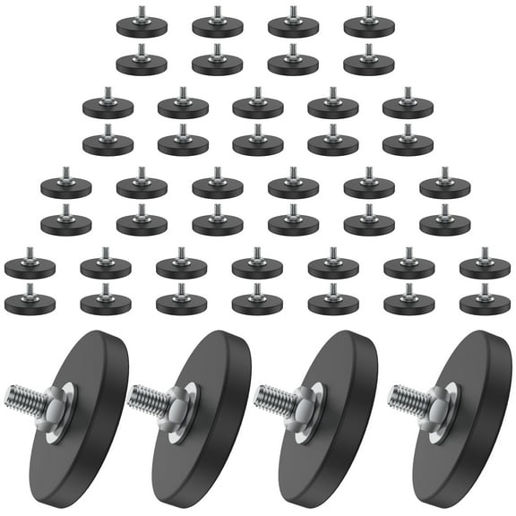 Ikoopy 48Pcs Magnet Base 1.7 Inch Round Neodymium Mounting Magnet M6 Thread Stud Magnet Anti-Scratch Strong Magnet for Lighting Bar Camera Cabinet Blackboard Refrigerator