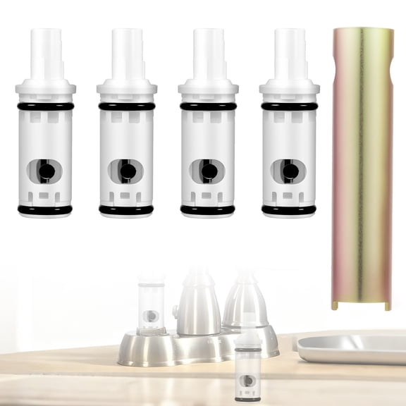 Ikoopy 4Pcs 1224 Replacement Cartridge Kit for Two Handle Faucets Compact Faucet Cartridge Replacement for Tub Showers