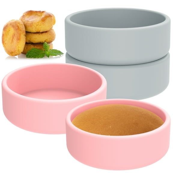 Ikoopy 4Pcs Air Fryer Egg Moulds Non-Stick Silicone Ramekins 4inch Poacher Temperature Resistant Air Fryer Egg Dish Dishwasher Safe Silicone Egg Poacher Cups Reusable Eggs Muffins Pies