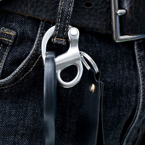 Ikoopy 4Pcs Quick Release Shackle Stainless Steel Fixed Snap Shackle Lanyard Rustproof Firefighter Quick Release Shackle Strong Load Bearing Fixed Snap Shackle Strap for Car Home