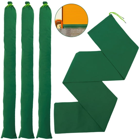 Ikoopy 4Pcs Sand Bags Thickened Long Canvas Sandbags Sturdy Flood Water Barrier Sand Bags Reusable Flood Prevention Sandbags for Flooding Home Garage Door Flood Control