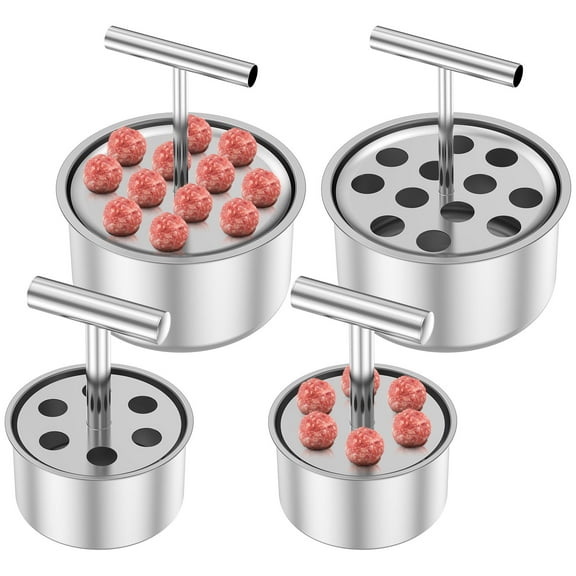 Ikoopy 4Pcs Stainless Steel Meatball Maker Non Stick Meatball Making Tool Labor Saving Pill Pressing Tool Efficient for Cooking