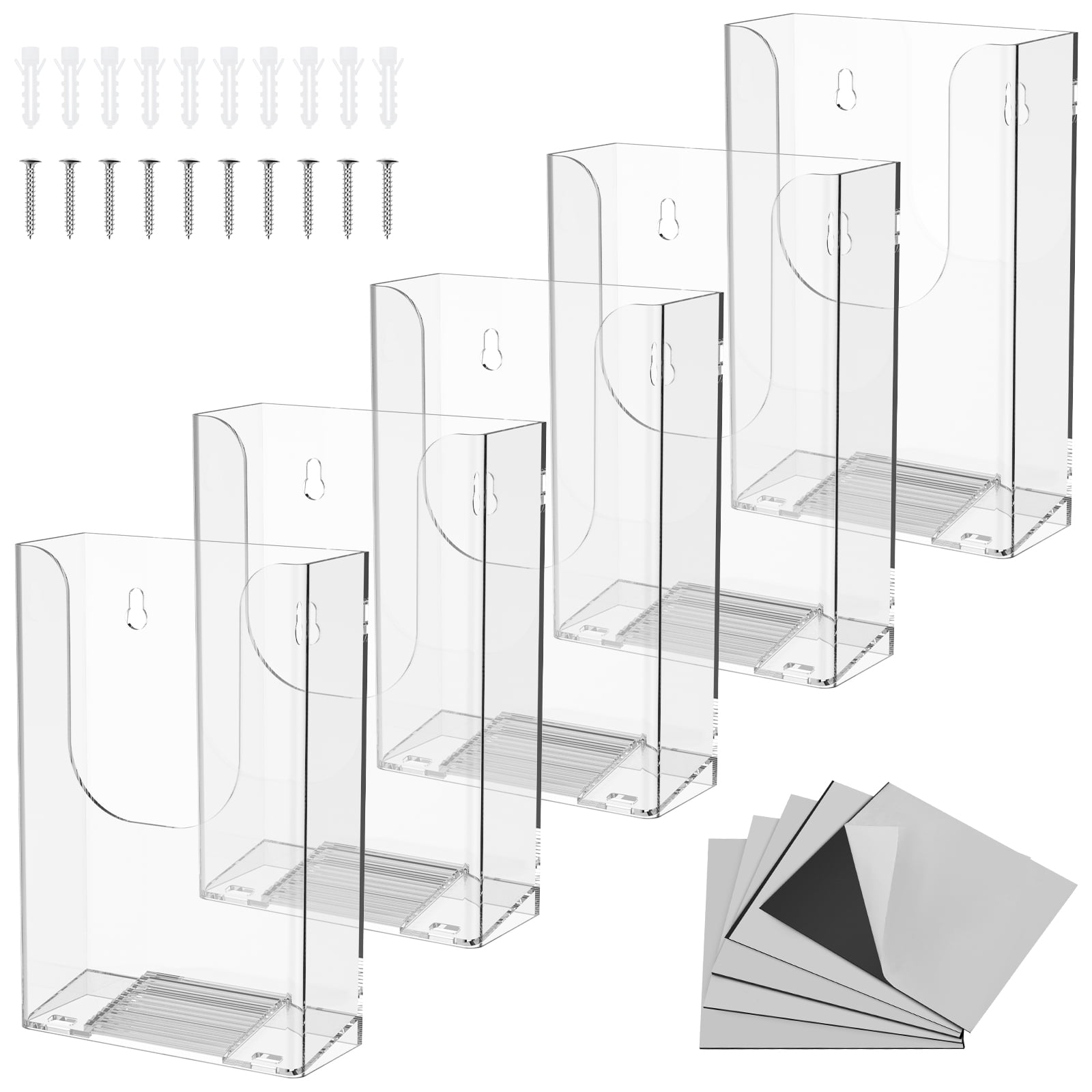 Ikoopy 5 Pack A6 Wall Mounted Document Holder Clear Brochure Holder ...