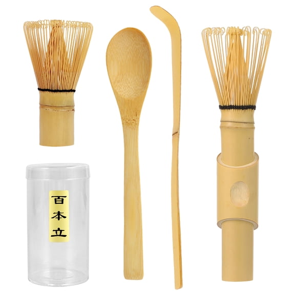 Ikoopy 5 Pcs Matcha Whisk Set Bamboo Matcha Kit Set with Short and Long Whisk Traditional Scoop Tea Spoon for Tea Lover Beginner