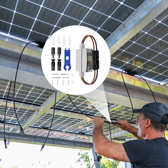 Ikoopy 500V 32A Solar Isolator Switch Flame Retardant Mini Circuit Breaker Overload Protection Solar PV Combiner Box Waterproof for Home