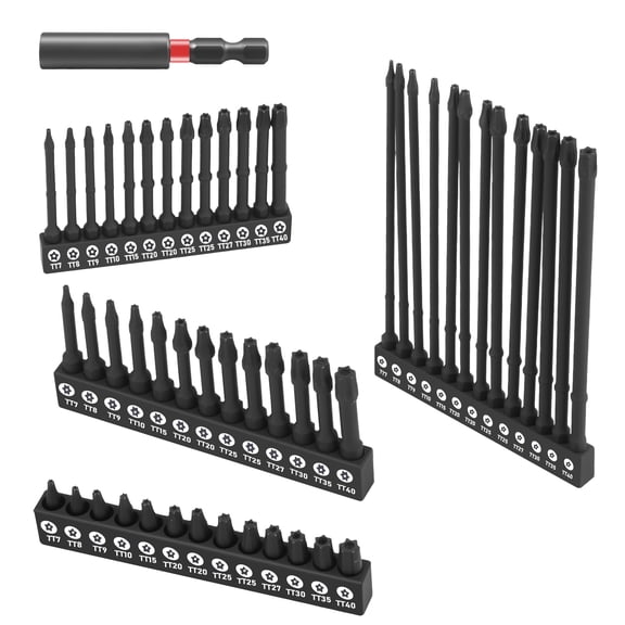Ikoopy 52Pcs Torx Screwdriver Bit Set TT7 to TT40 Magnetic Impact Bit Set with 1/4 Inch Hex Shank for Electric Drill Repair