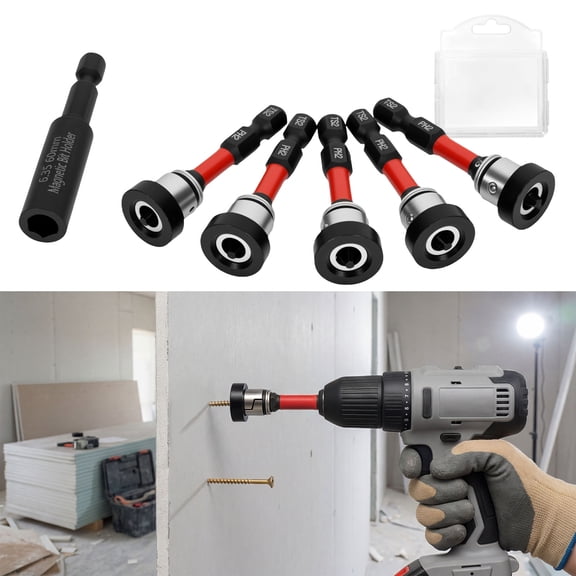 Ikoopy 5Pcs Drywall Screw Setter Bits with 1/4" Hex Shank Magnetic Positioning Screwdriver Bit Adjustable Depth Alloy Steel Drywall Screw Bit for Plasterboard