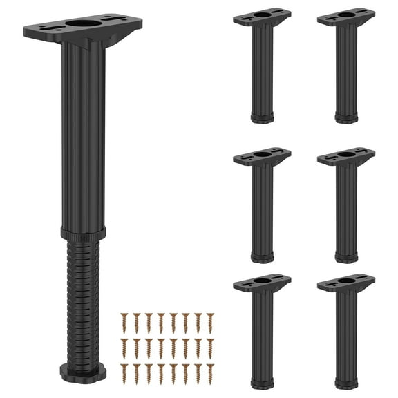 Ikoopy  6 Pcs Reusable Plastic Bed Support Leg Adjustable Height Bed Frame Center Support Leg with Wider Base for Table Sofa Couch Dining Table
