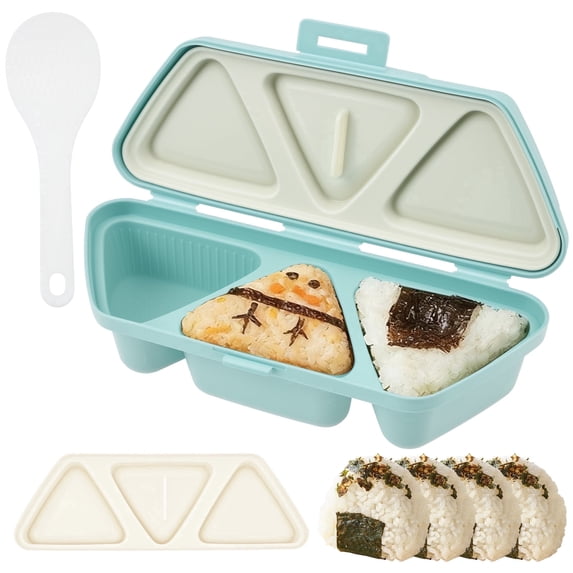 Ihvewuo 6 in 1 Onigiri Mold Triangle Onigiri Mold Once Quickly Make 6pcs Sushi Multifunctional Rice Ball Maker for Making and Storing Sushi
