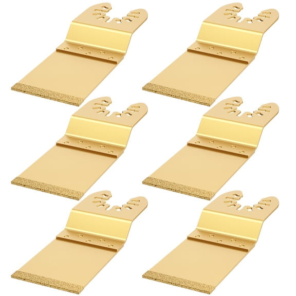 Ikoopy 6Pcs Grout Remover Tool Blades 1-3/8 inch Carbide Gold Oscillating Multi Tool Blades Grout Removal Cutter Set for Masonry Cleaning Mortar