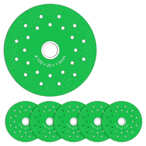 Ikoopy 6Pcs Rock Slab Cutting Blade Diamond Porous Widened Cutting Disc Wear Resistant High Efficiency Cutting Rock Slab Cutting Disc Precise Cutting Ceramic Cutting Blades for Stone