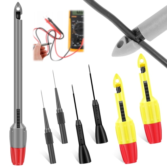 Ikoopy 7Pcs Wire Piercing Probe Set Wire Insulation Piercing Clip with 0.16 Inch Banana Socket Multimeter Test Probe for Automotive Equipment Testing